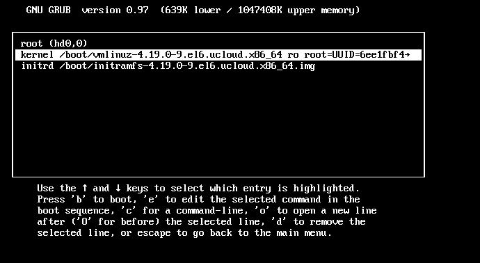 CentOS6 UCloud官方镜像进入单用户模式