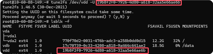 公用云Linux快照创建磁盘挂载问题